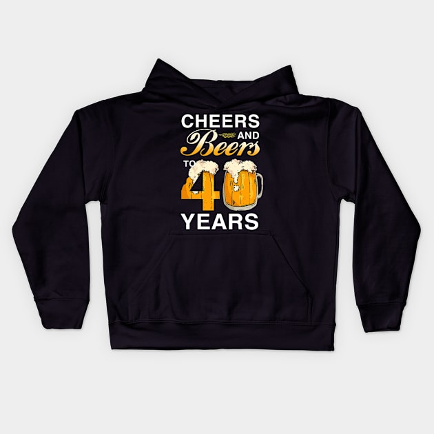 Cheers and Beer to 40 Years Kids Hoodie by Sunset beach lover